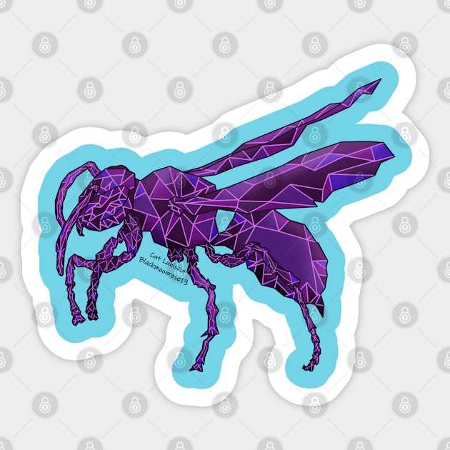Alexandrite Wasp Purple Sticker by Blackmoonrose13